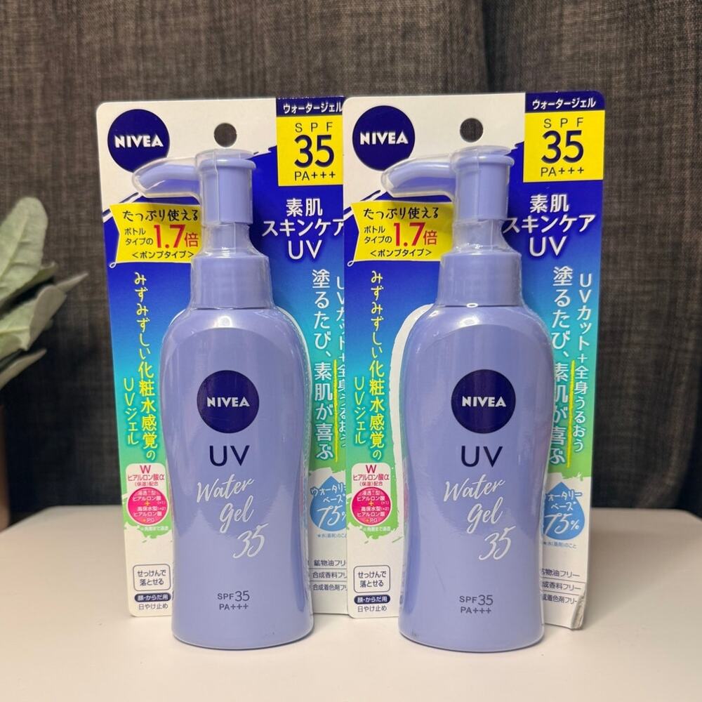 2 Pack Nivea UV Super Water Gel SPF 35 PA+++ Sunscreen 140g Japan